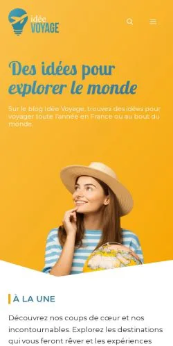 Anteprima del sito Idee Voyage, media di Francia per articoli sponsorizzati