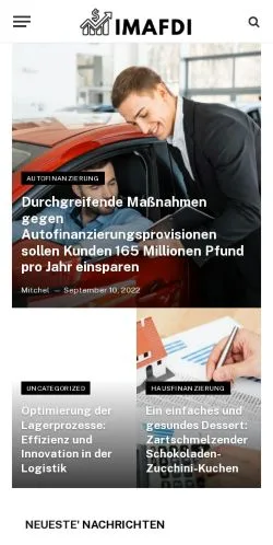Preview of the Imafdi website, a media outlet in Germany for sponsored articles