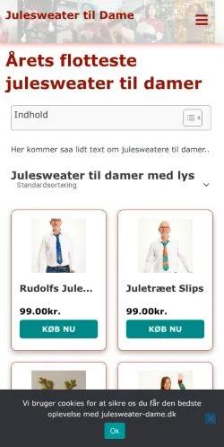 Anteprima del sito Julesweater Dame, media di Danimarca per articoli sponsorizzati
