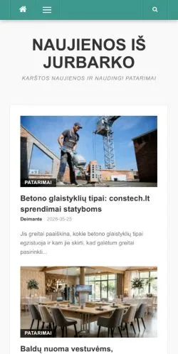 Anteprima del sito Naujienos Iš Jurbarko, media di Lituania per articoli sponsorizzati