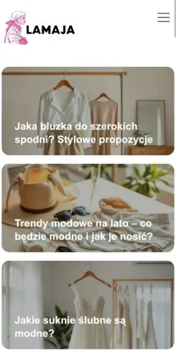 Preview of the Lamaja website, a media outlet in Poland for sponsored articles