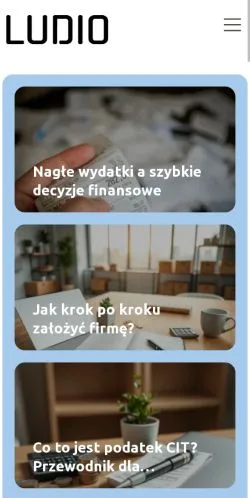 Vista previa del sitio Ludio, medio de Polonia para artículos patrocinados