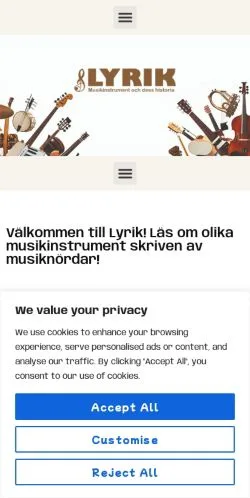 스폰서 기사용 스웨덴 매체 Lyrik Musikinstrument 사이트 미리보기