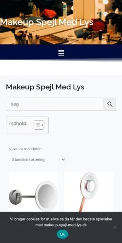 Podgląd witryny Makeup Spejl Med Lys, medium z kraju Dania do artykułów sponsorowanych