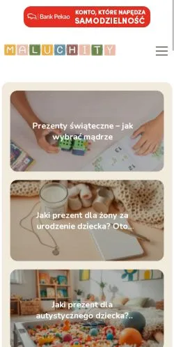 Vorschau der Website Maluchity, Medium aus Polen für gesponserte Artikel