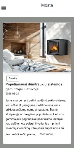 Podgląd witryny Mosta, medium z kraju Litwa do artykułów sponsorowanych
