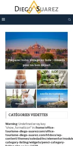 Anteprima del sito Office Tourisme Diégo-Suarez, media di Francia per articoli sponsorizzati