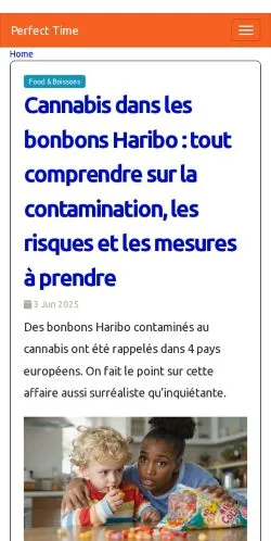 Pré-visualização do site Perfect Time, meio de França para artigos patrocinados