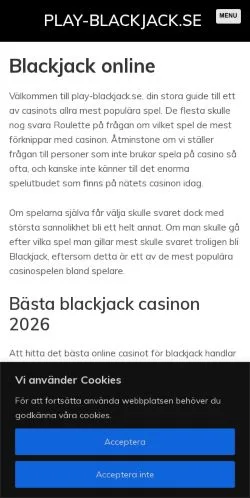 Podgląd witryny Bästa Blackjack Casinon, medium z kraju Szwecja do artykułów sponsorowanych