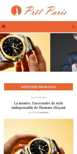 Pré-visualização do site Pretparis, meio de França para artigos patrocinados