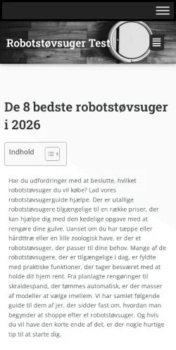 스폰서 기사용 덴마크 매체 Robotstøvsuger Test 사이트 미리보기