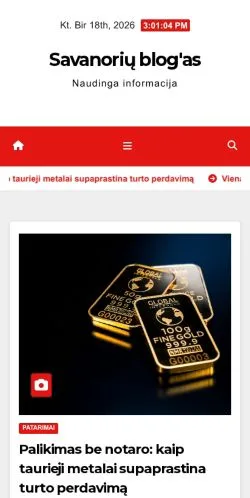 Podgląd witryny Savanorių Blog, medium z kraju Litwa do artykułów sponsorowanych