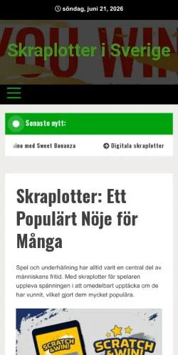 스폰서 기사용 스웨덴 매체 Skraplotter 사이트 미리보기