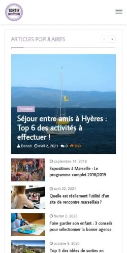 Vista previa del sitio Sortir en Provence, medio de Francia para artículos patrocinados
