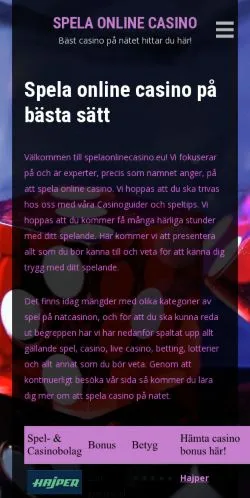 스폰서 기사용 스웨덴 매체 Spela Online Casino 사이트 미리보기