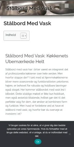 Anteprima del sito Stålbord med vask, media di Danimarca per articoli sponsorizzati