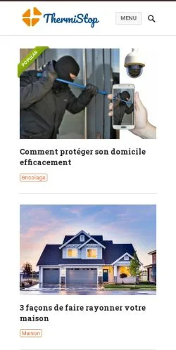 Vista previa del sitio Thermistop, medio de Francia para artículos patrocinados