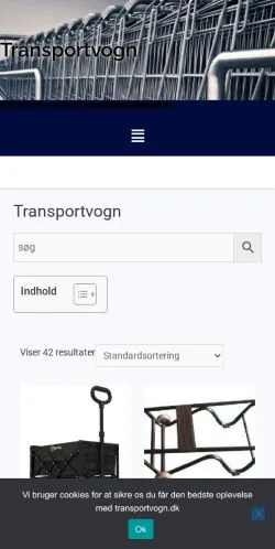 Anteprima del sito Transportvogn, media di Danimarca per articoli sponsorizzati