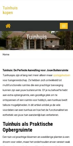 Vista previa del sitio Tuinhuis kopen? Tuinhuizen op maat, medio de Países Bajos para artículos patrocinados
