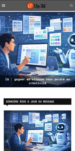 Sponsorlu makaleler için Fransa medyası up-3d sitesinin önizlemesi