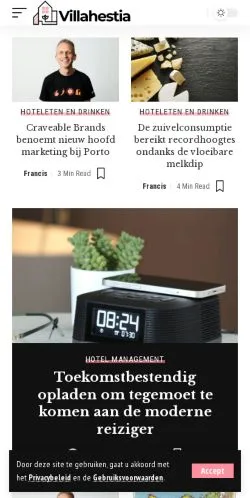 Anteprima del sito Villa Hestia, media di Belgio per articoli sponsorizzati