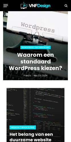 Voorbeeld van de site Vnfdesign, medium uit Nederland voor gesponsorde artikelen