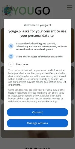 Voorbeeld van de site YouGo, medium uit Polen voor gesponsorde artikelen
