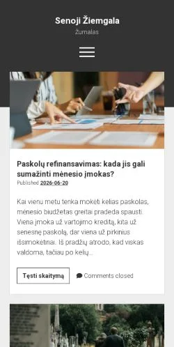 Vista previa del sitio Senoji Žiemgala, medio de Lituania para artículos patrocinados