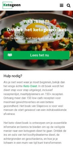 Anteprima del sito Ketogeen, media di Paesi Bassi per articoli sponsorizzati