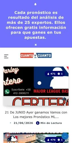 Vorschau der Website cuantoAcuanto, Medium aus Spanien für gesponserte Artikel
