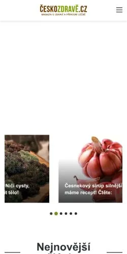 Podgląd witryny ČeskoZdravě, medium z kraju Czechy do artykułów sponsorowanych