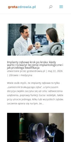 스폰서 기사용 폴란드 매체 Grota Zdrowia 사이트 미리보기