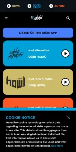 Aperçu du site idobi Radio, média de États-Unis pour articles sponsorisés