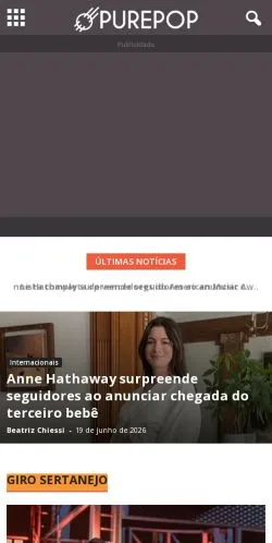 Podgląd witryny PurePop, medium z kraju Brazylia do artykułów sponsorowanych