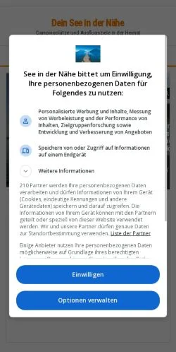Podgląd witryny See in der Nähe, medium z kraju Niemcy do artykułów sponsorowanych