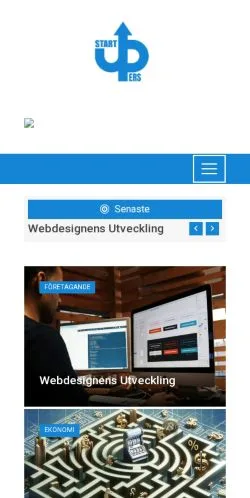 スポンサード記事向けのスウェーデンメディア、Startupersのサイトプレビュー