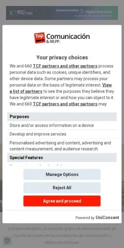 Preview of the Topcomunicacion website, a media outlet in Spain for sponsored articles