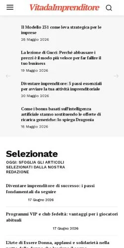Anteprima del sito Vita da Imprenditore, media di Italia per articoli sponsorizzati