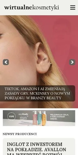 Anteprima del sito Wirtualne Kosmetyki, media di Polonia per articoli sponsorizzati