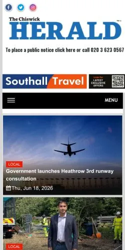 Anteprima del sito chiswickherald.co.uk, media di Regno Unito per articoli sponsorizzati