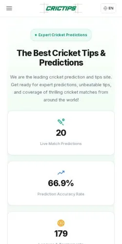 스폰서 기사용 미국 매체 CricTips 사이트 미리보기