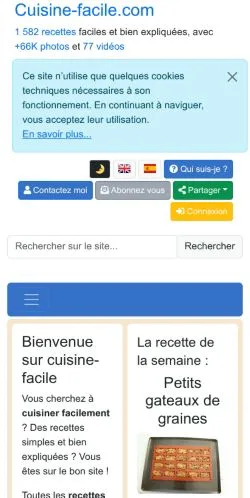 Vista previa del sitio Cuisine Facile, medio de Francia para artículos patrocinados