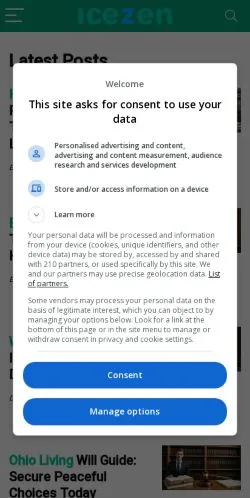 スポンサード記事向けのアメリカ合衆国メディア、Icezenのサイトプレビュー