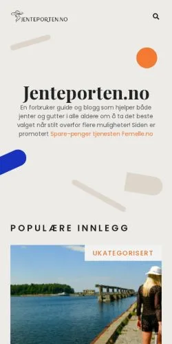 Anteprima del sito Jenteporten, media di Norvegia per articoli sponsorizzati