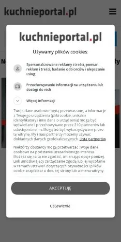 Anteprima del sito kuchnieportal.pl, media di Polonia per articoli sponsorizzati
