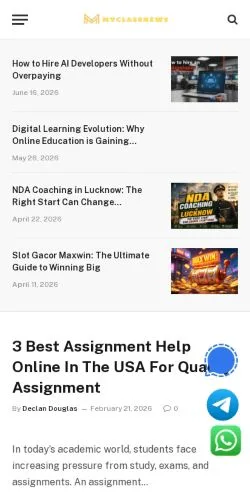 스폰서 기사용 미국 매체 MyClassNews 사이트 미리보기
