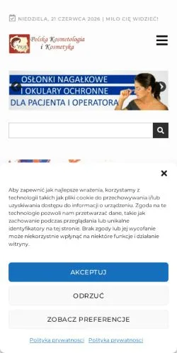 Anteprima del sito Polska Kosmetologia i Kosmetyka, media di Polonia per articoli sponsorizzati