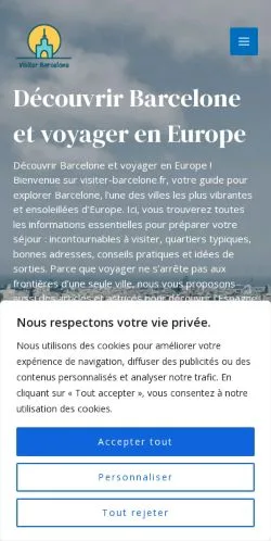 Anteprima del sito Visiter Barcelone, media di Francia per articoli sponsorizzati