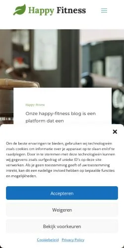 Podgląd witryny Happy Fitness, medium z kraju Holandia do artykułów sponsorowanych