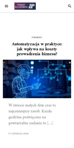 Podgląd witryny Porady Dla Biznesu, medium z kraju Polska do artykułów sponsorowanych